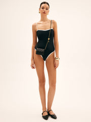 Contrast Binding Swimsuit