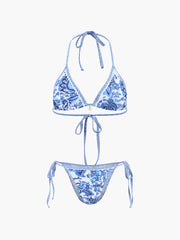 Printed Halter Bikini Set