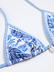 Printed Halter Bikini Set