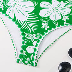 One shoulder floral bikini